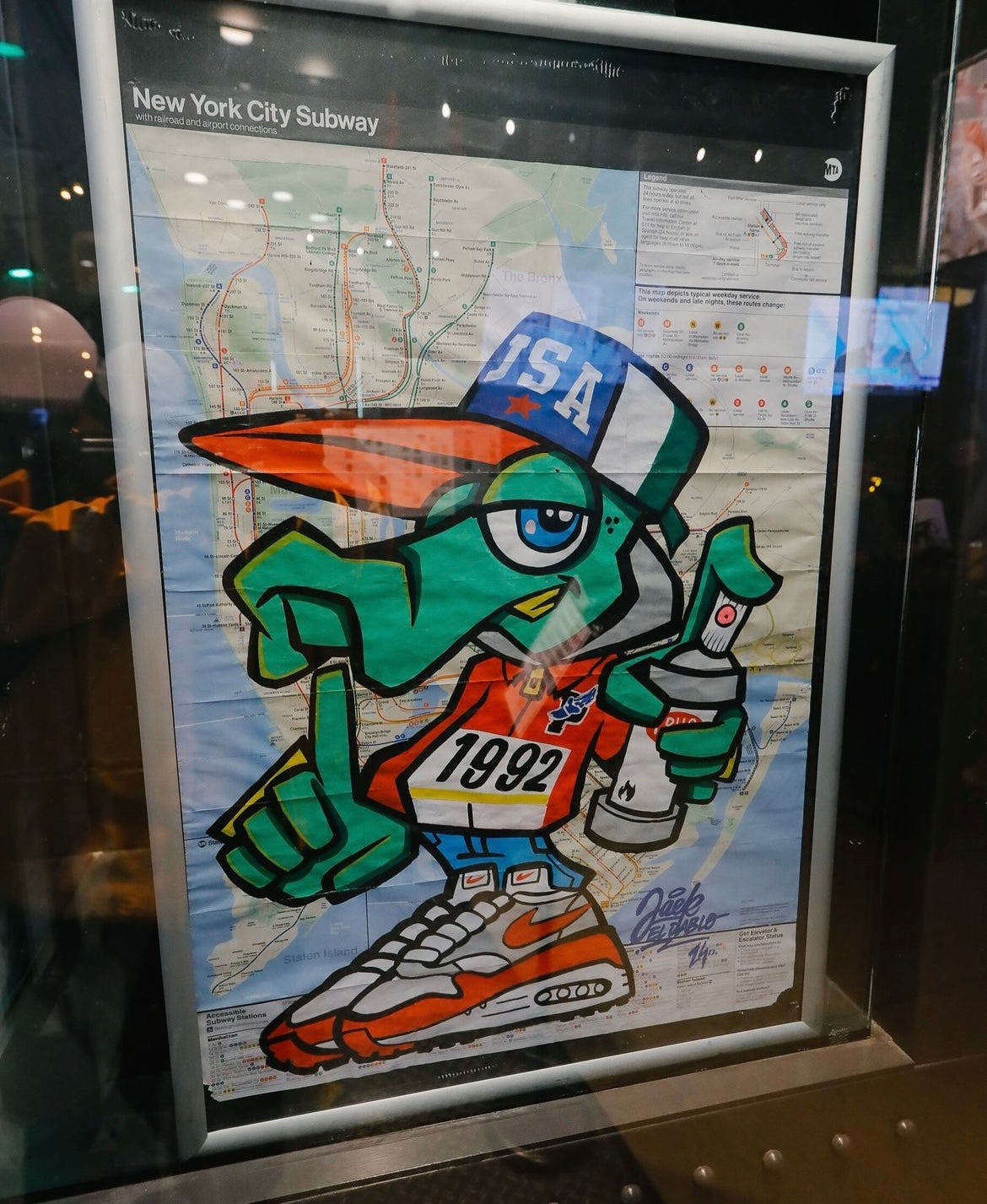 Lo Lizard Painting on Subway Map