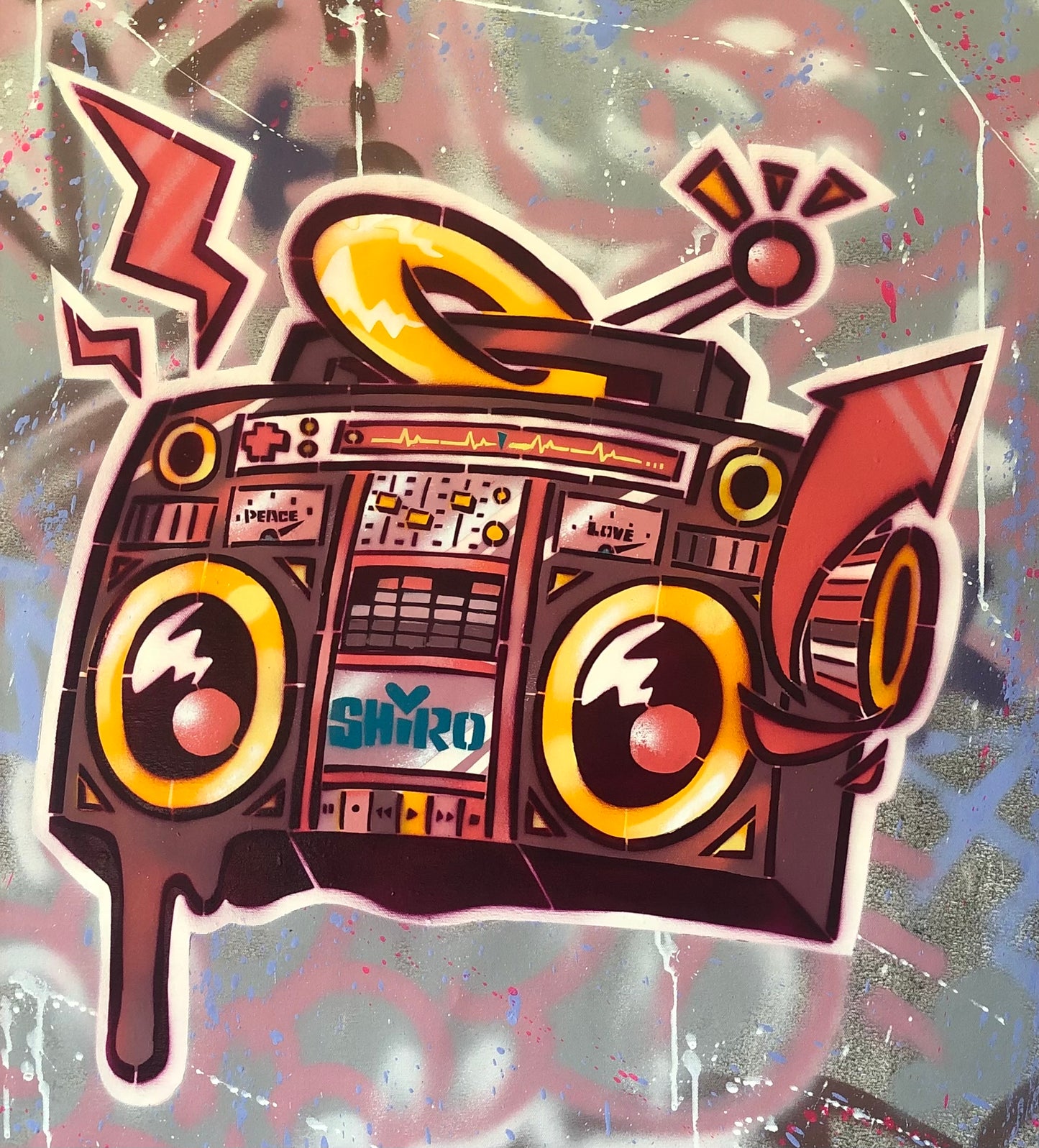 Red BoomBox Canvas