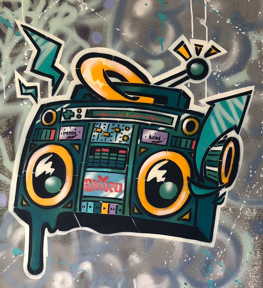 Blue BoomBox Canvas